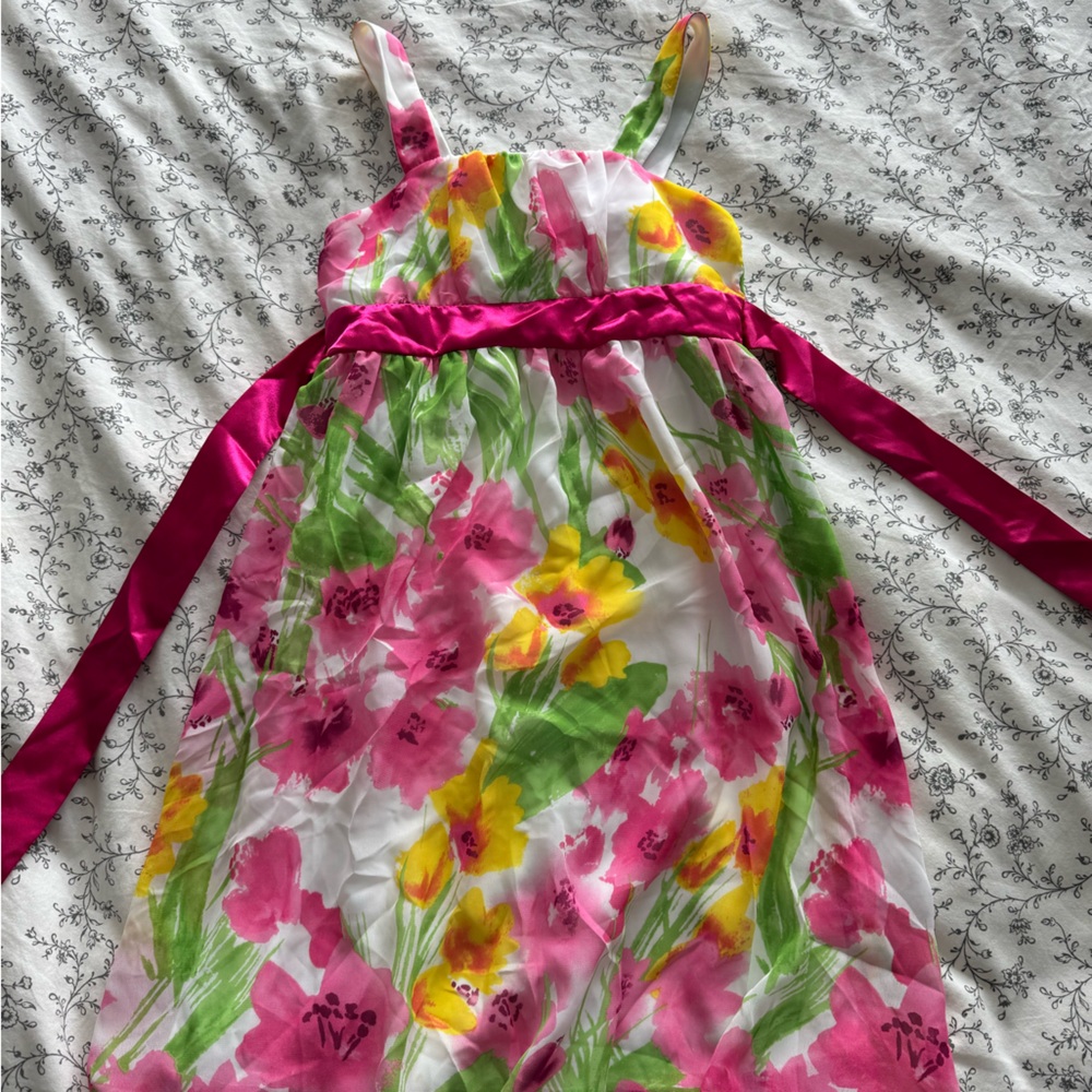 Cherokee Floral Kids Dress - Pink, Yellow, Green